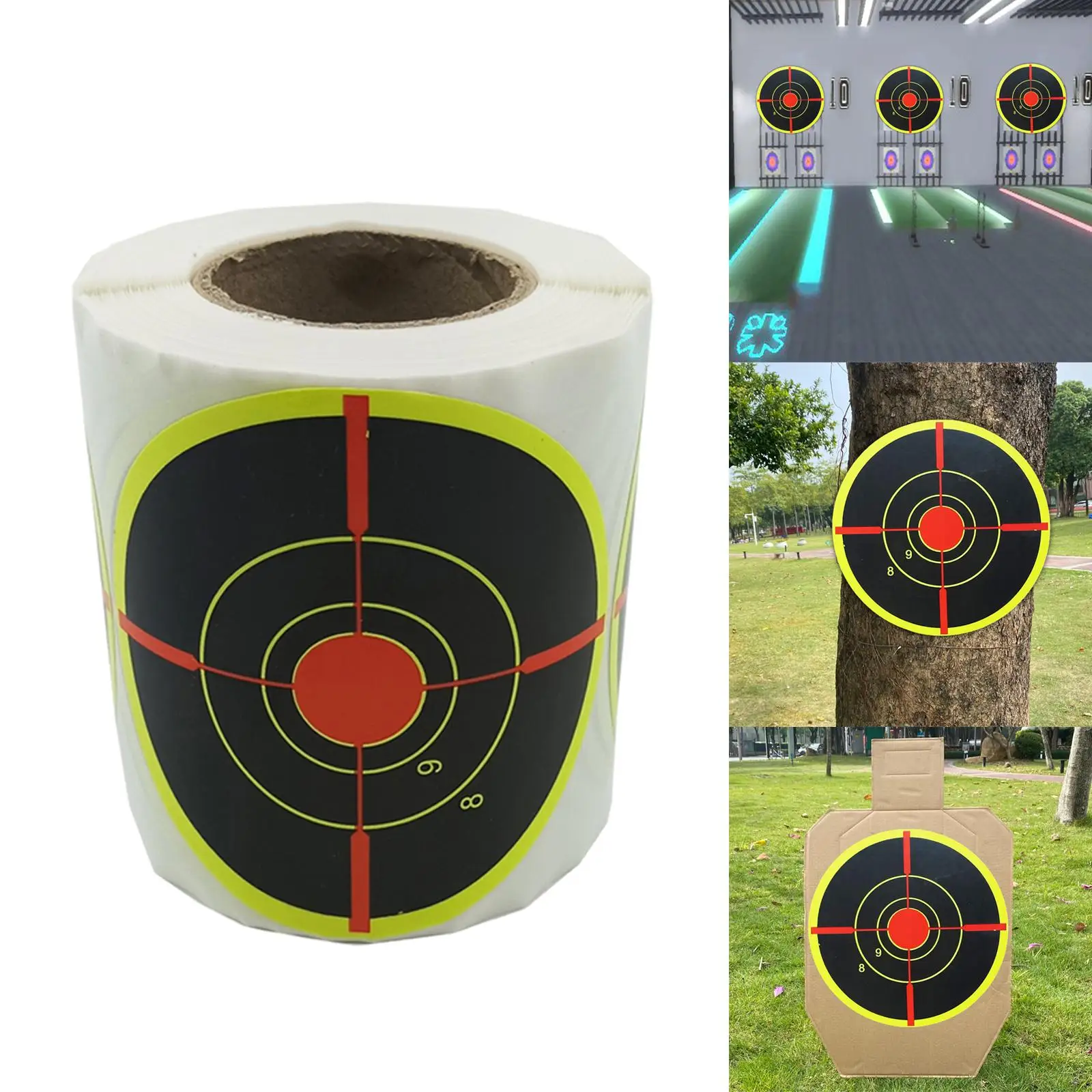 200x Self Adhesive Shooting Targets Reactive Target Roll Aim Paper Easy to See for Arrow Range Shooting Competition Replacement