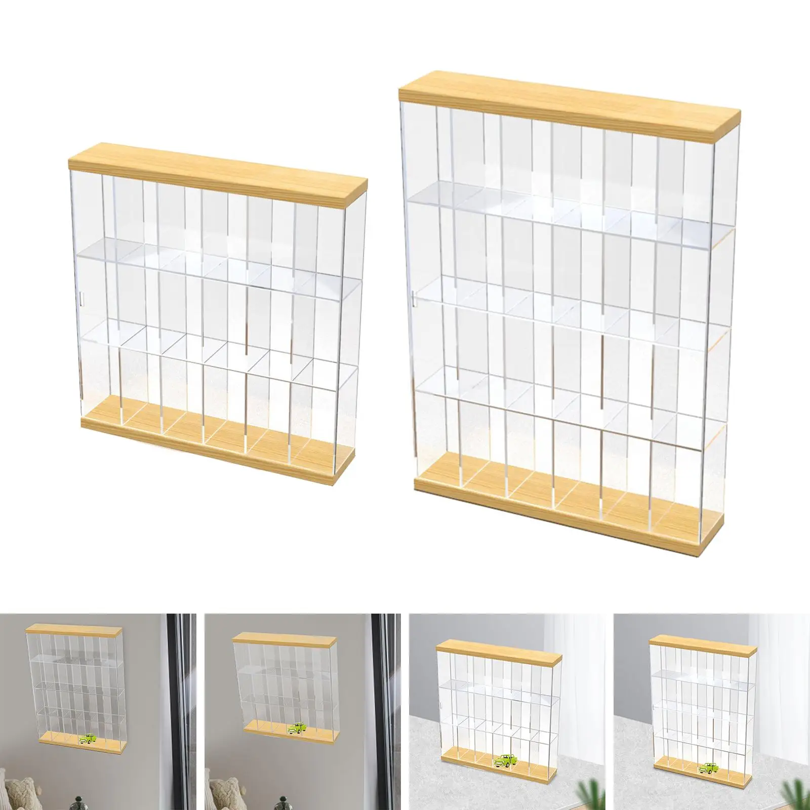 Action Figure Display Shelf Toy Shelves Acrylic DIY Riser Decorative Collectibles Showcase Box Storage Stand for Living Room