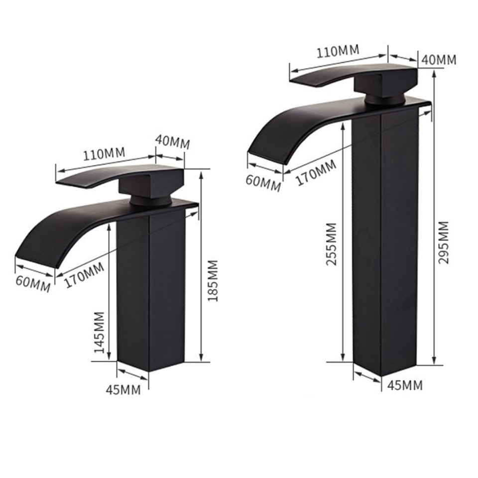 Title 8, Bathroom Gold Faucet for Basin Waterfall Hot an...