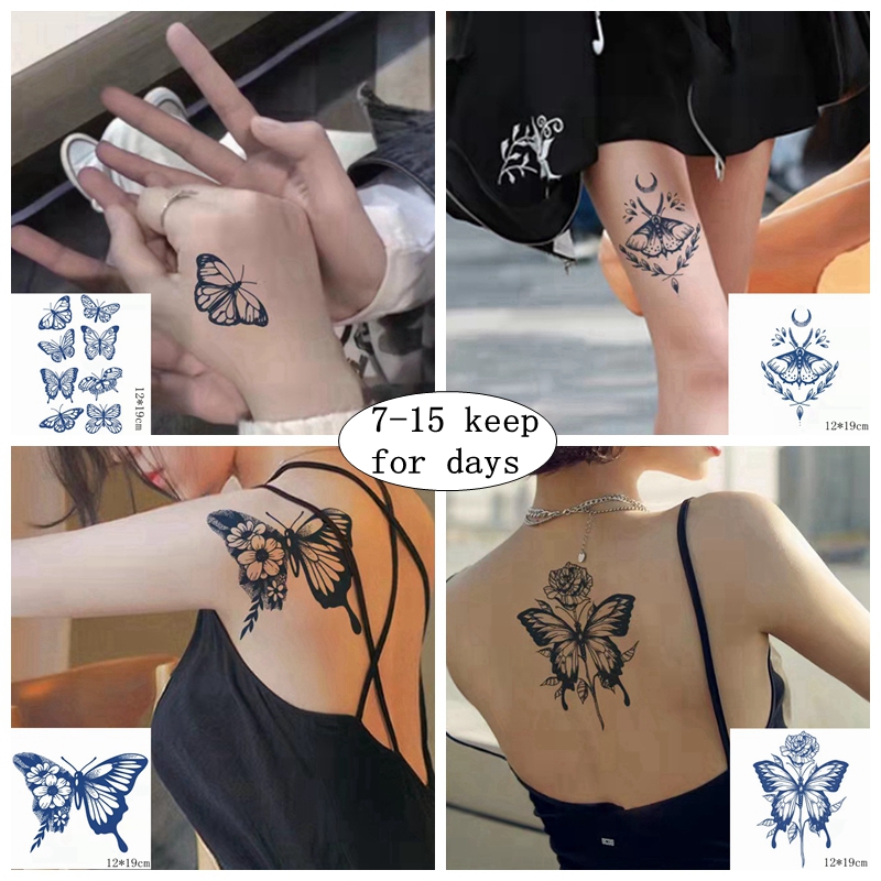 Best of Butterfly Juice Tattoo Sticker Art Fake Tattoo Waterproof Female 7-15 Days Lasting Flower Arm Temporary Tattoo Back Thigh Tattoo Reviews & Tips