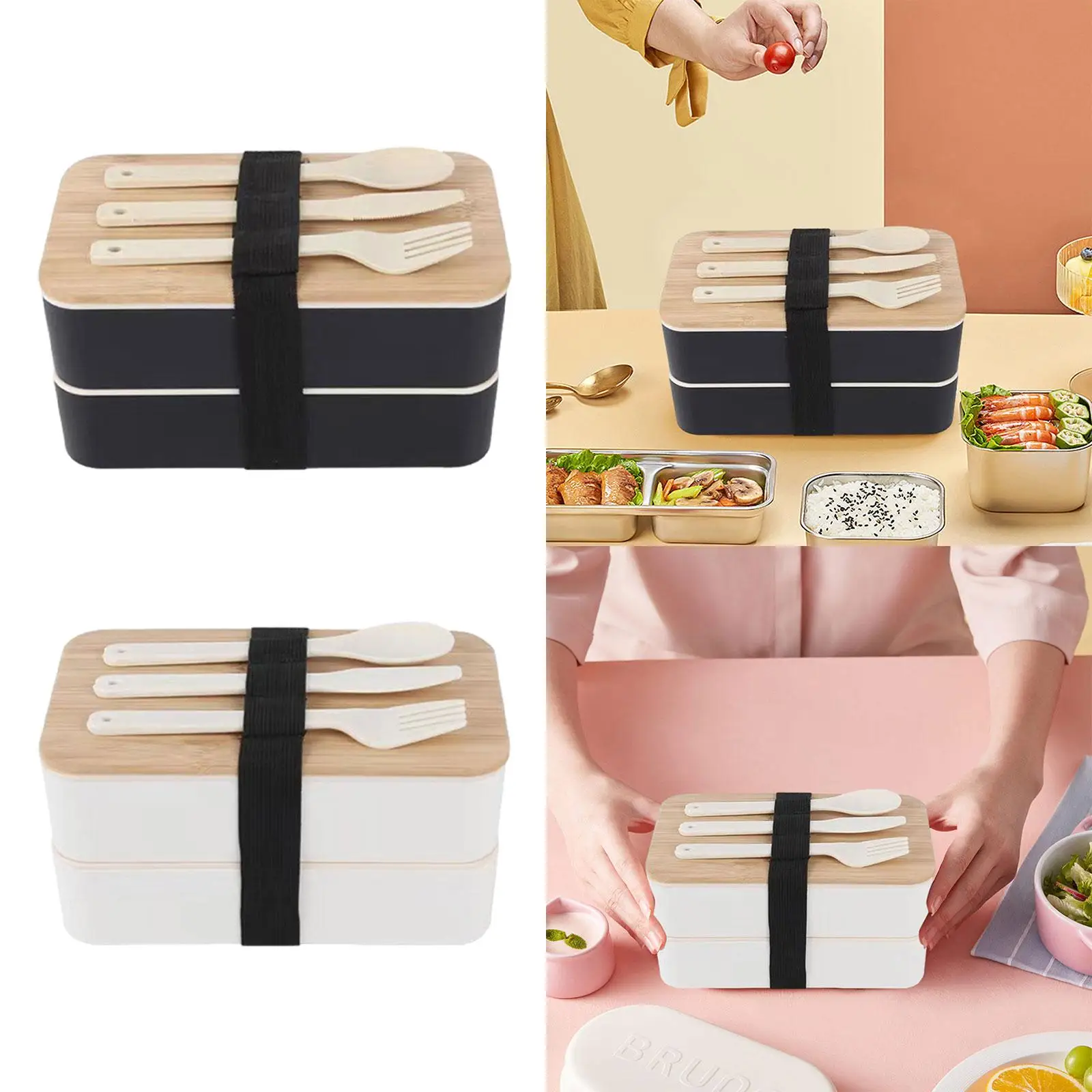 Bento Box Portable Tableware Bowl Eastic Band Snack Serving Box Lunch Container for Hiking Restaurant Travel Picnics Climbing