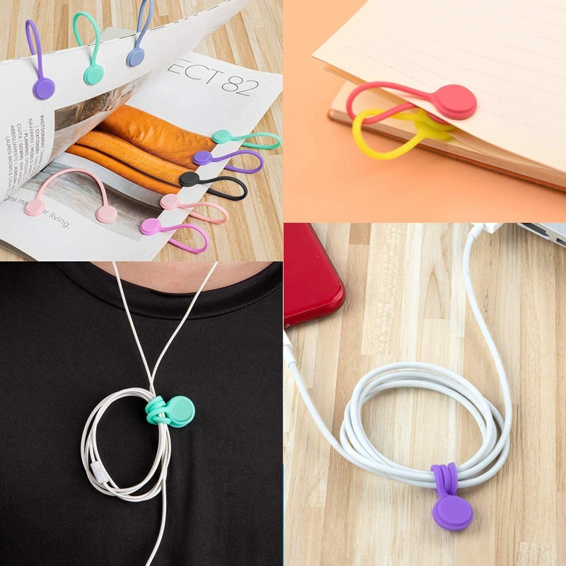 Magnetic Silicone Cable Ties - earphone cord ties