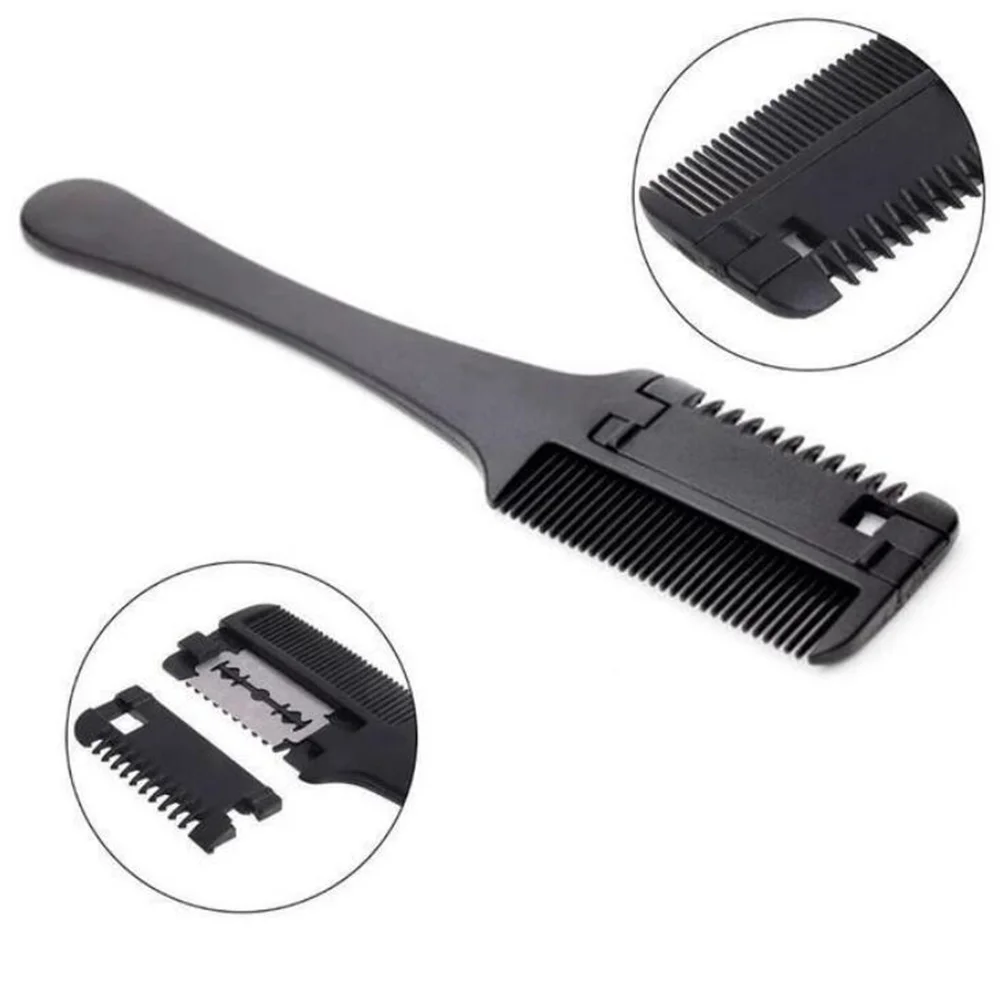 Best of Black Handle Hair Brushes With Razor Blades Hair Cutting Comb Barber Scissors Thinning Hairdressing Hair Salon DIY Styling Tools Reviews & Tips