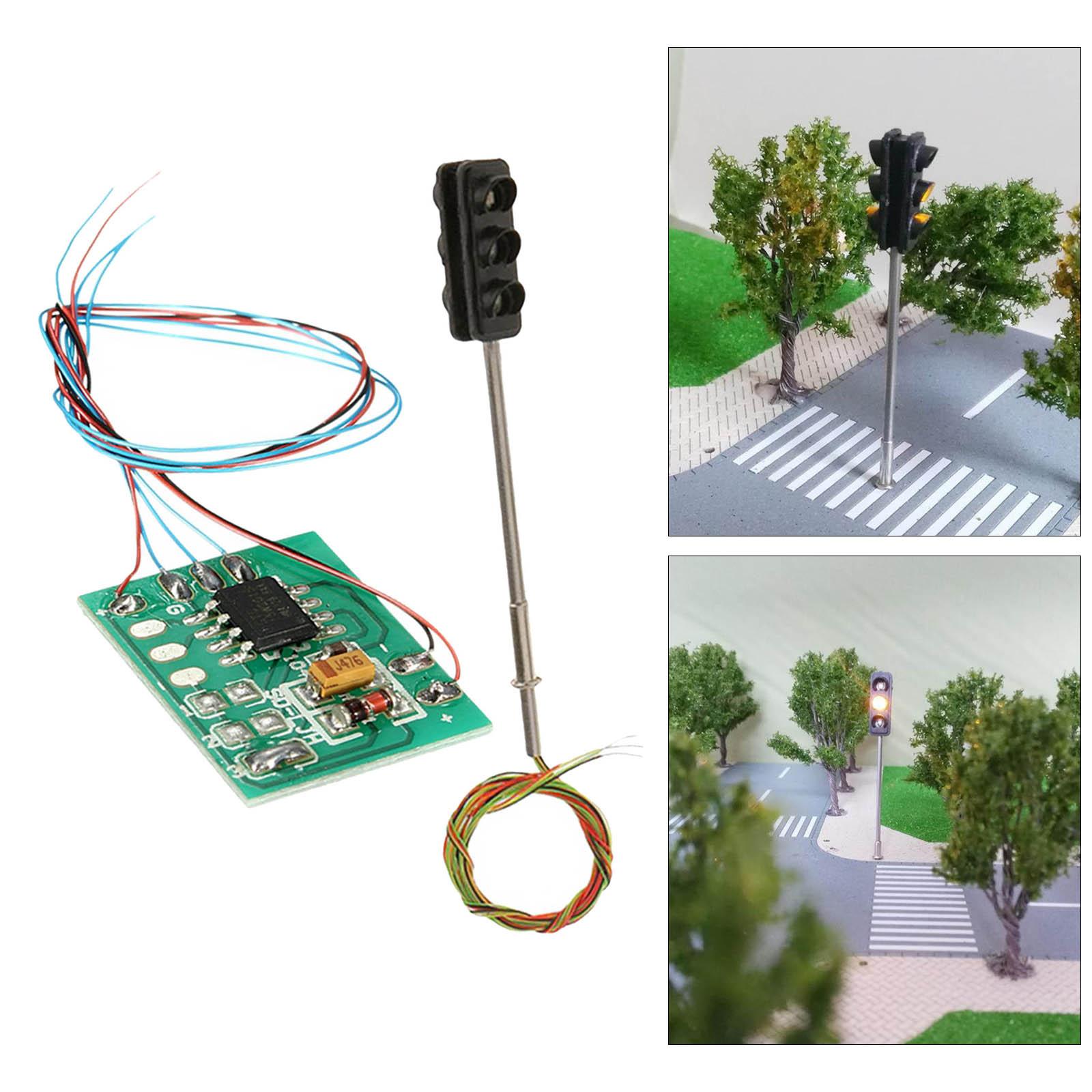 Miniature Traffic Light Model LED Light 6.5cm Height Classic for DIY Sand Table Scenery Layout Street Construction Model Diorama