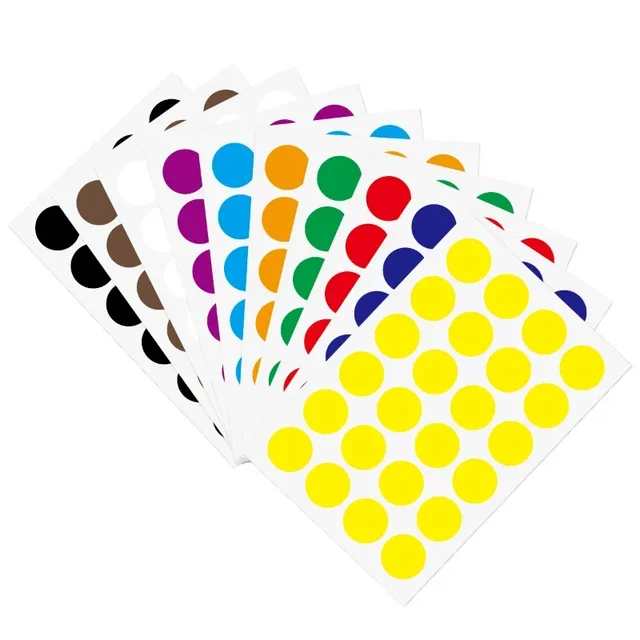 MEGA PACK Autocollants Pois 🌈 24320 Pièces - 20 Couleurs - 0.6cm Diamètre - Étiquetage, Classement, Déco - Colle Forte Non-toxique