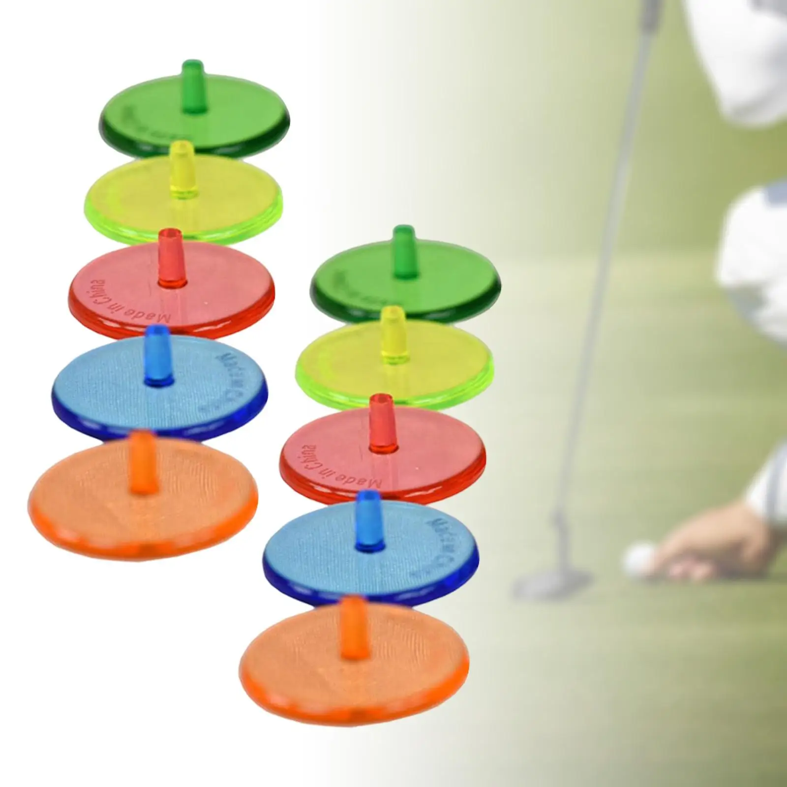 10x Golf Ball Markers  Gift Position  Accessories Base Multicolor 24mm for Training Unisex Practice Outdoor