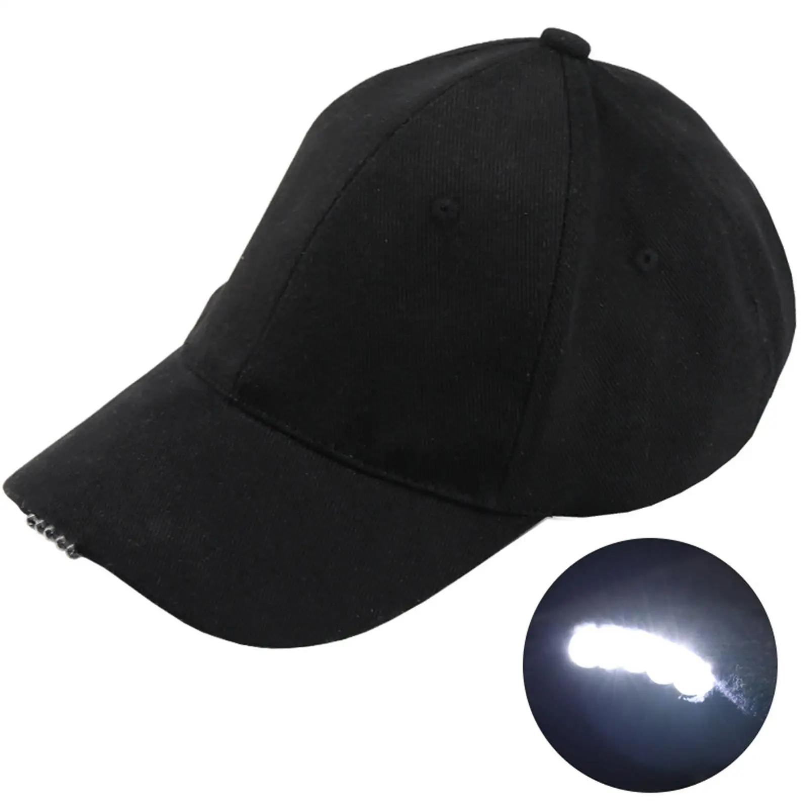 Baseball Hat with 5 , Rechargeable, Adjustable, for Outdoor Holiday Jogging 