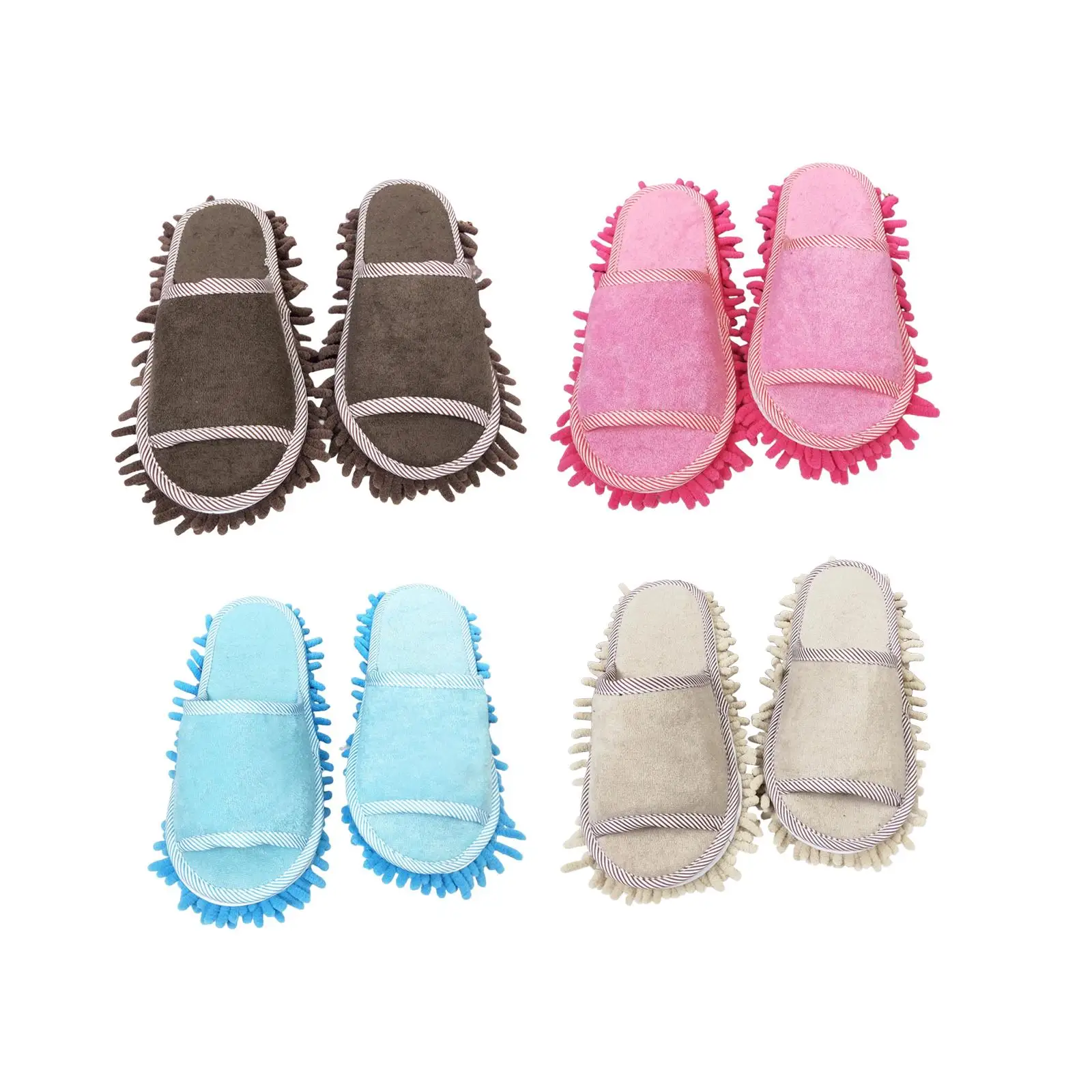 Mop Slippers Floor Cleaning Washable Mopping Slippers Microfiber Chenille