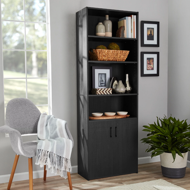 Mainstays black outlet bookshelf