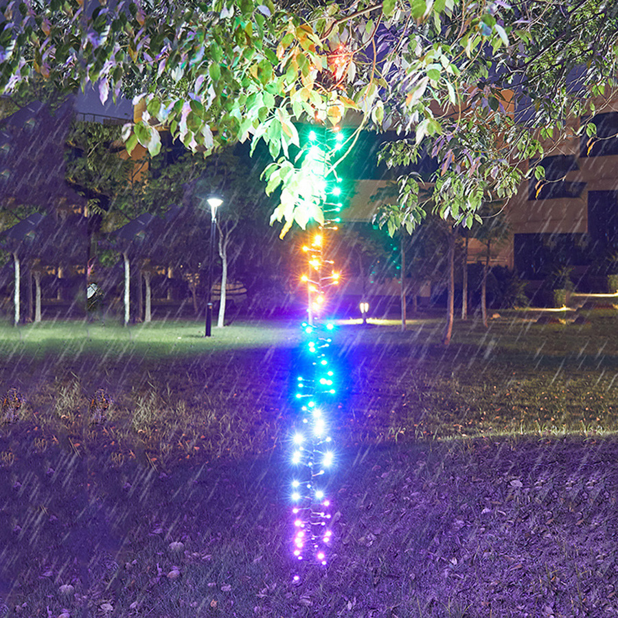 TIRVOSE Outdoor LED Meteor Shower String Light Waterproof Christmas Garland Fairy Light for Party Wedding Garden Tree Decoration