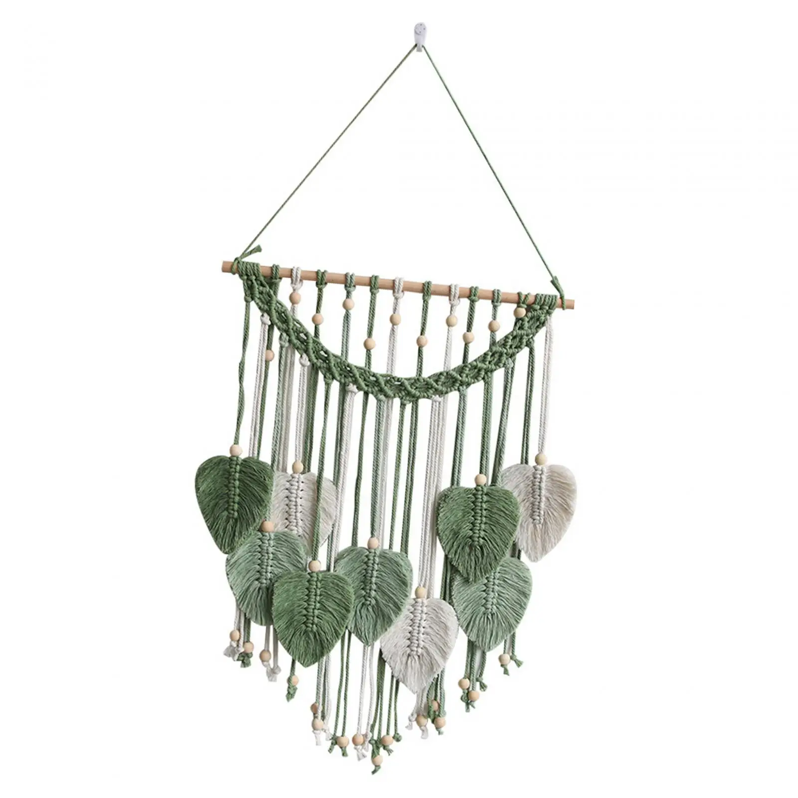 Leaves Wall Hanging Tapestry Woven Tapestry Craft Macrame Leaf Tassels Home Decor for Wedding Living Room Apartment Home Party