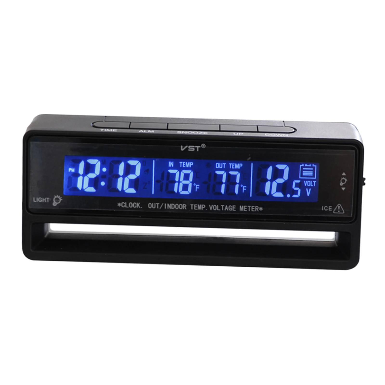 Digital Clock Temperature Meter  Car Volt Measuring TS-7010V