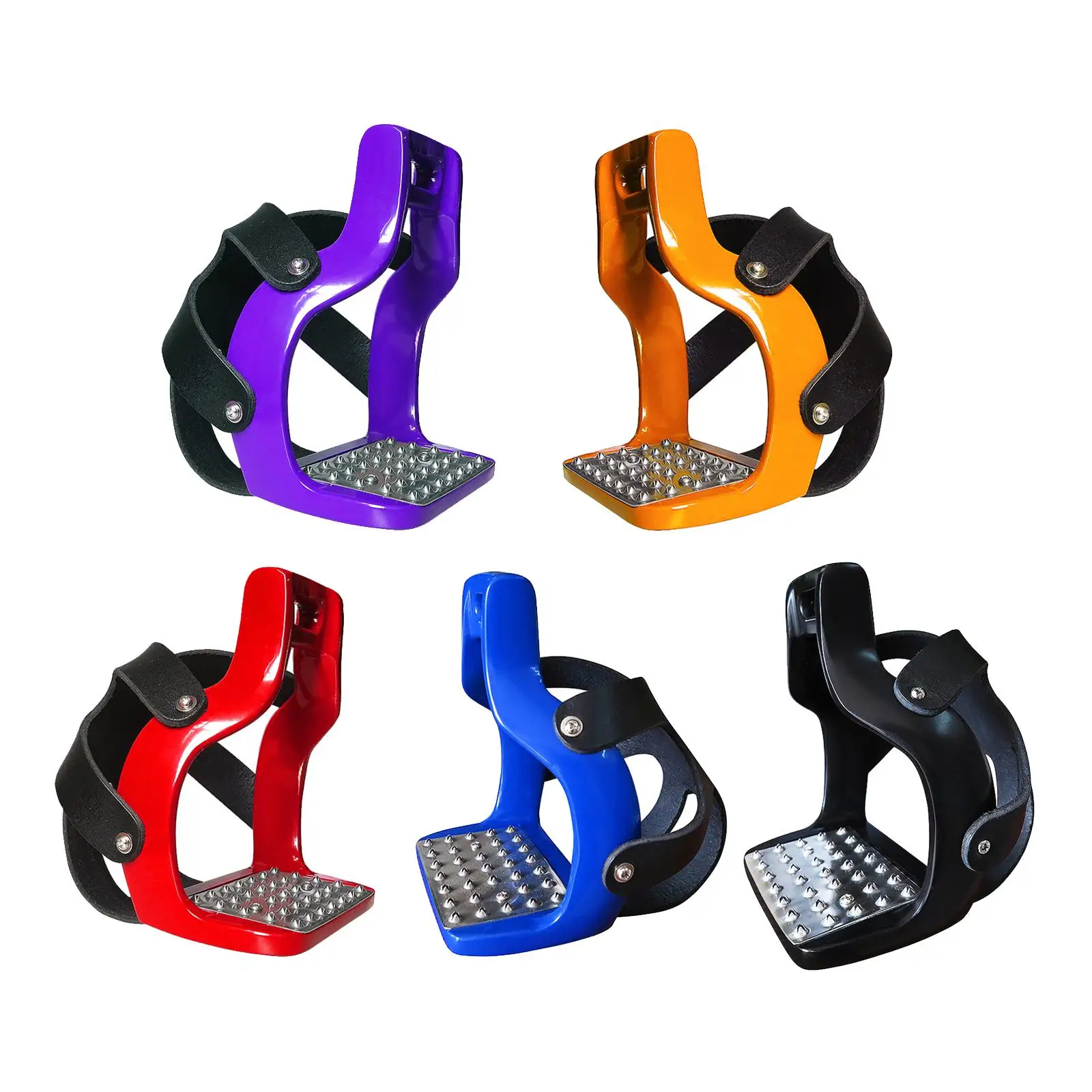 1 Pair Die-Cast Aluminum Saddle Stirrup Pedal Wear?Resistant Comfortable Safe Horse Riding Equipment with Net Cover