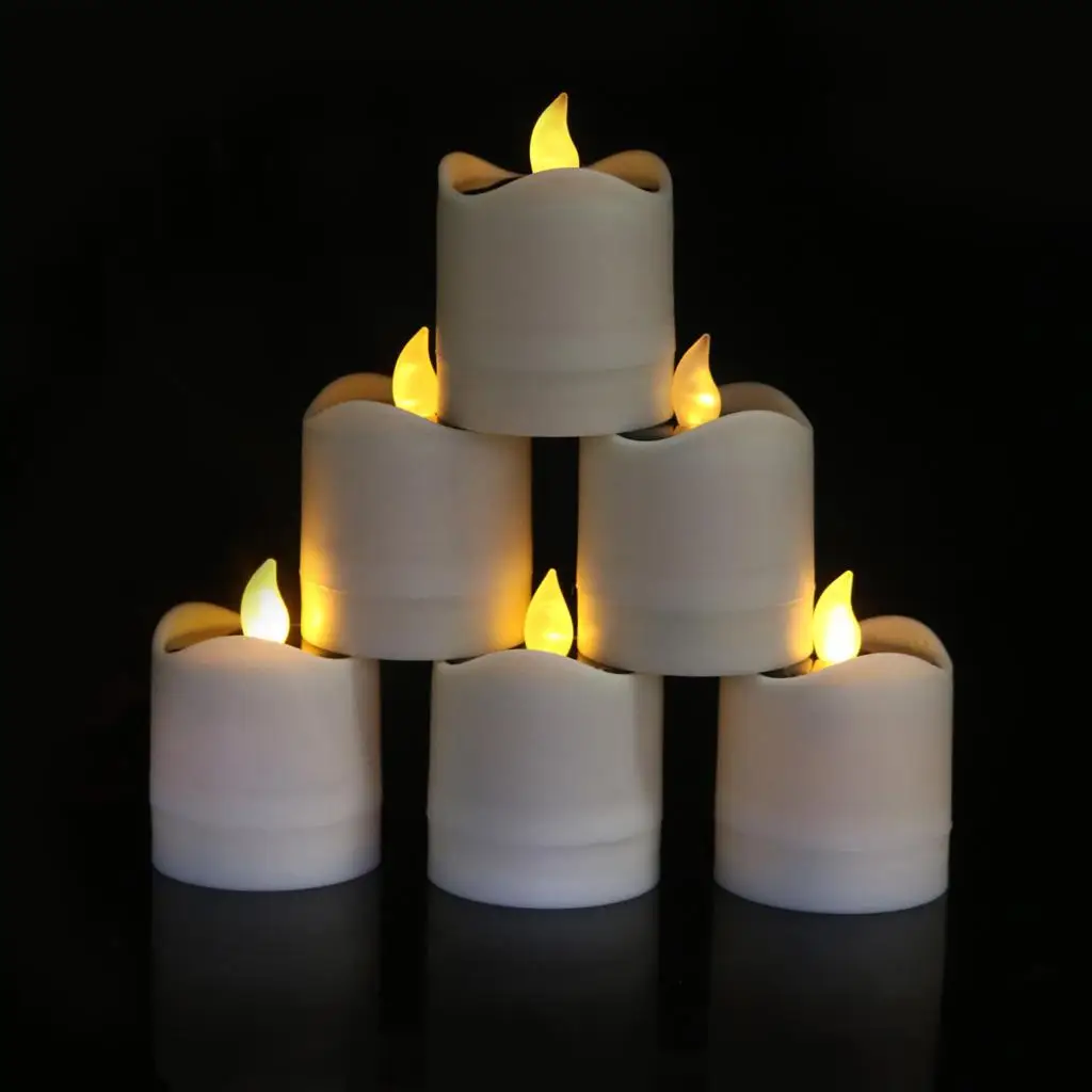 6PCS Solar LED Tealight Candle Decorative Candles Home Wedding Holiday Decor