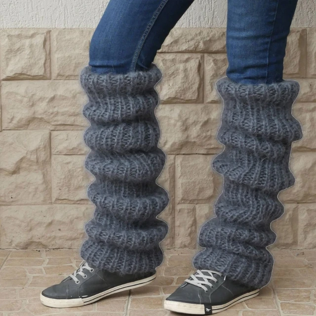 Cable Knit Leg Warmers Boot Cover 100% Wool Hand Knitted Ice Skating Leg  Warmers Extra Long Warm Leg Warmers Winter Fashion 