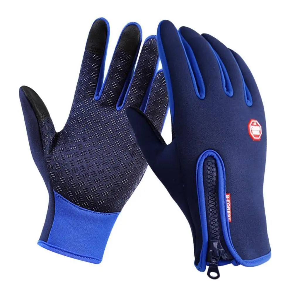 Winter Cycling Thermal Gloves Screen Full Finger Mitt Thickened Mitten