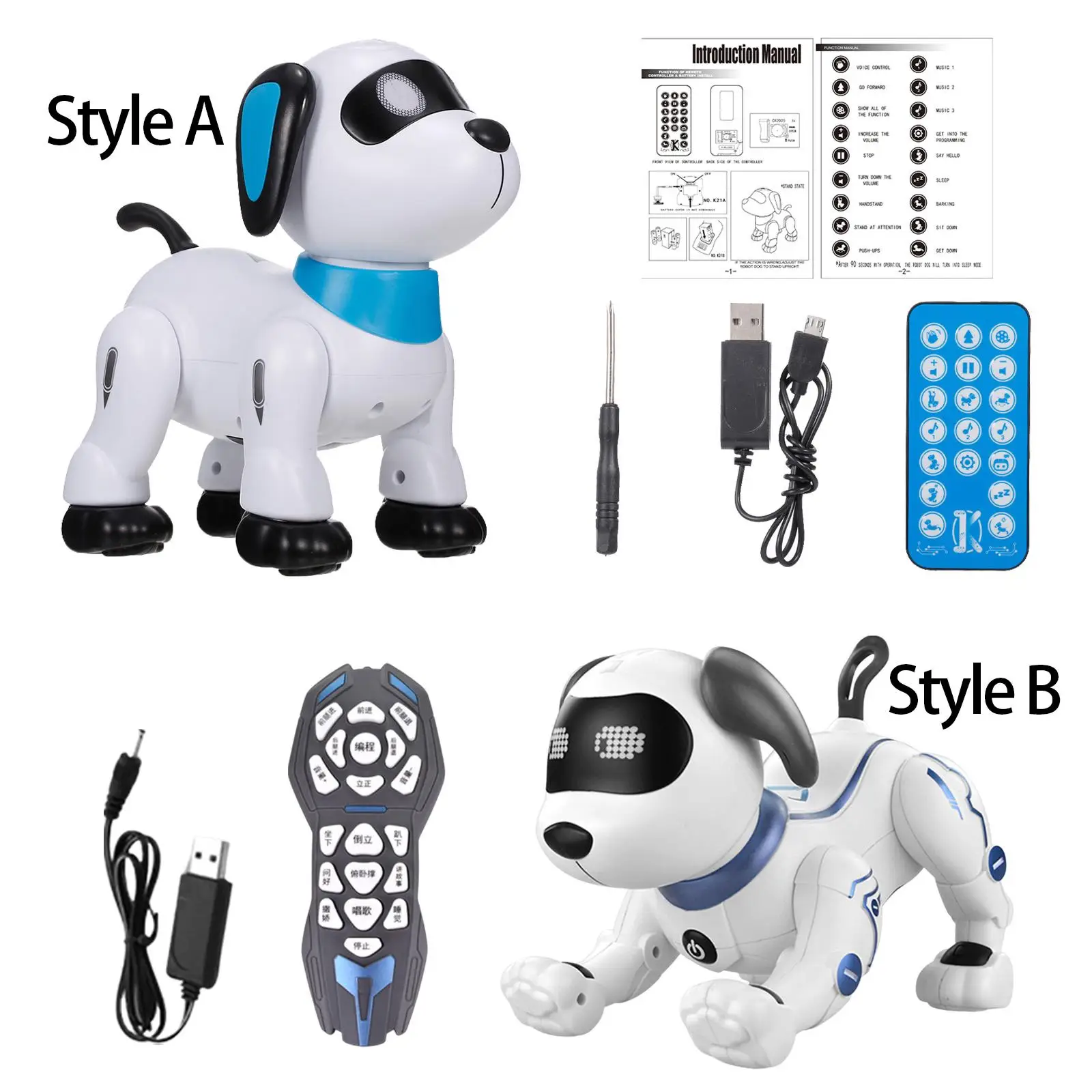 Robot Dog Toy Intelligent Dancing with Light and Sound Interactive RC Animal Dog Toy for Kids Girls 3~8 Children Holiday Gifts