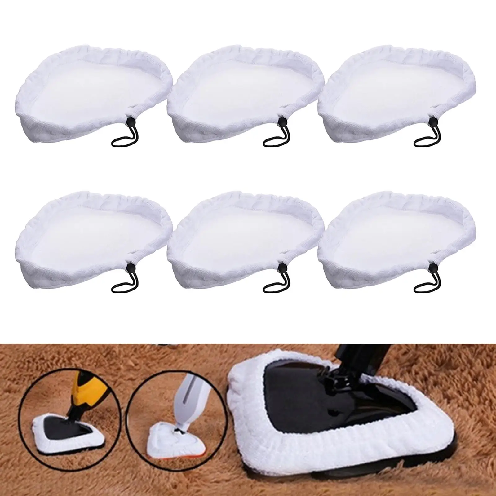 6Pcs Steam Mop Pad Floor Cleaning Pad Washable for X5 S302 S001 Steam Mop