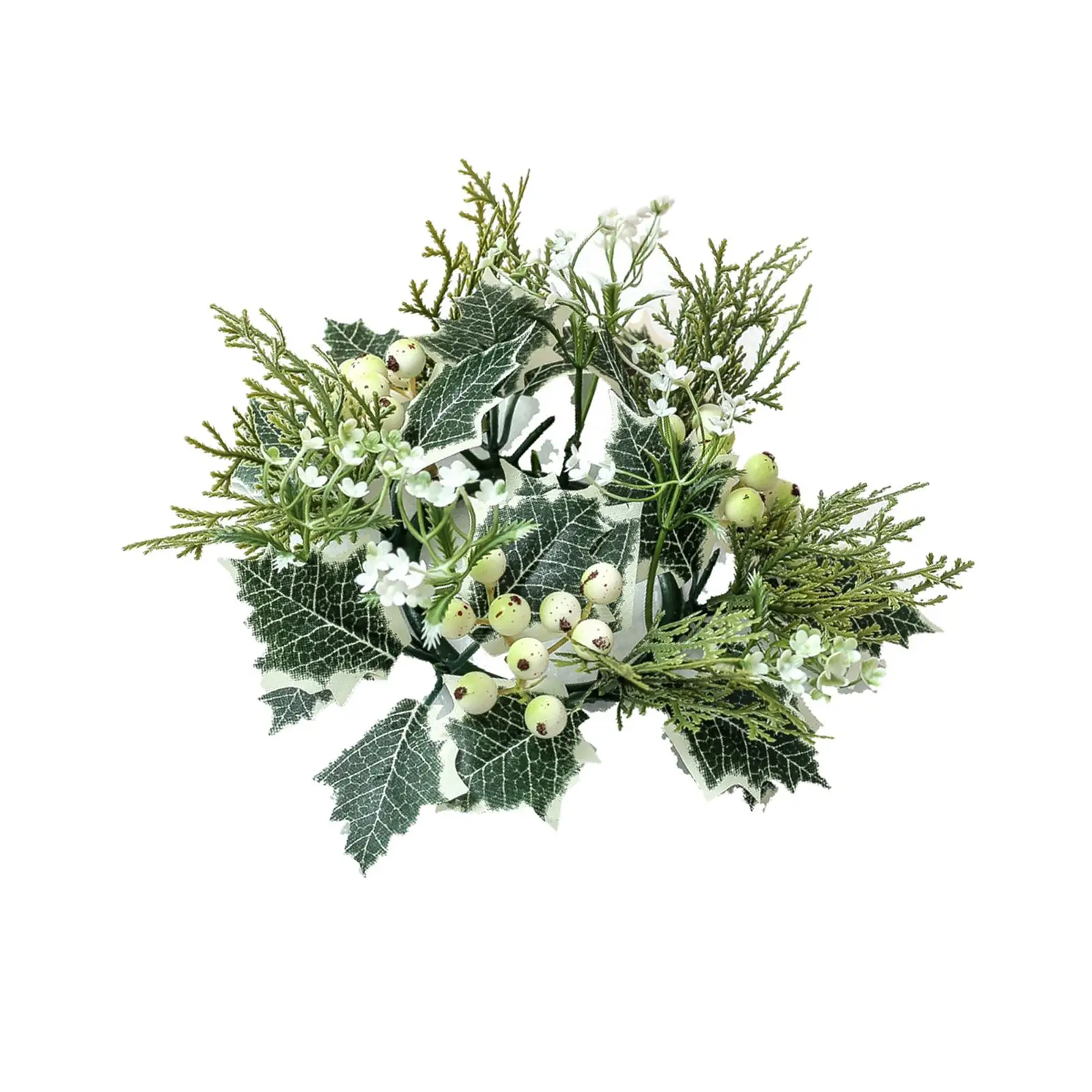 Pillar Candle Rings Wreath Artificial Leaves Greenery Candleholders Wreaths for