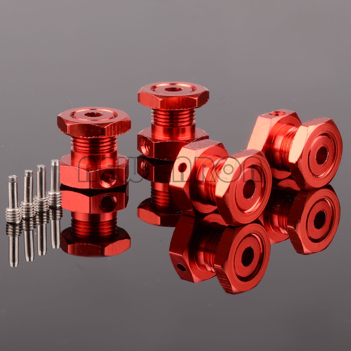 New enron #5353 4pcs Aluminium 17mm Sechs kant Radmuttern Naben mit Thread lock für RC Traxxas 1/10 Revo Gipfel Slayer Pro 4 x4 t-maxx – Detail 6
