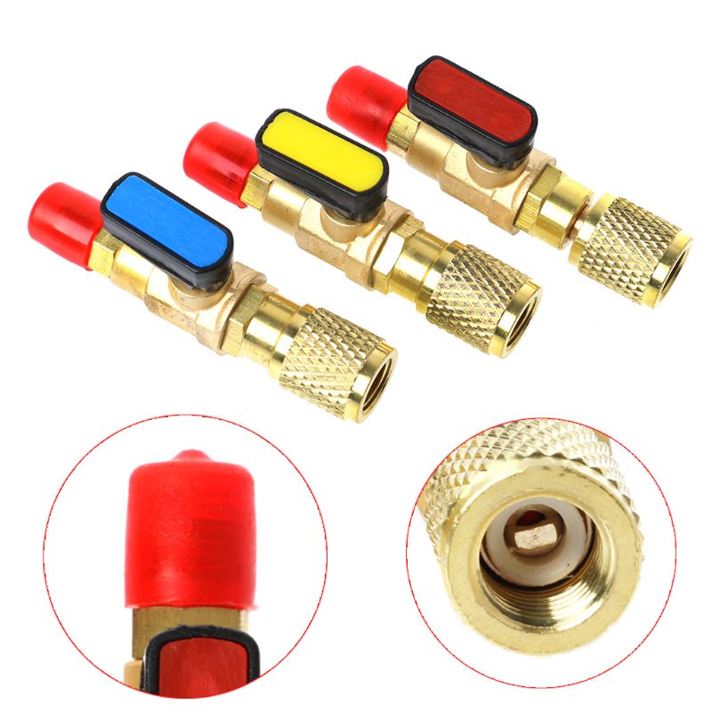 R22 Kältemittel 1/4 "Stecker Auf 1/4" Female AC Lade Schläuche Gerade Ball Ventile – Detail 7