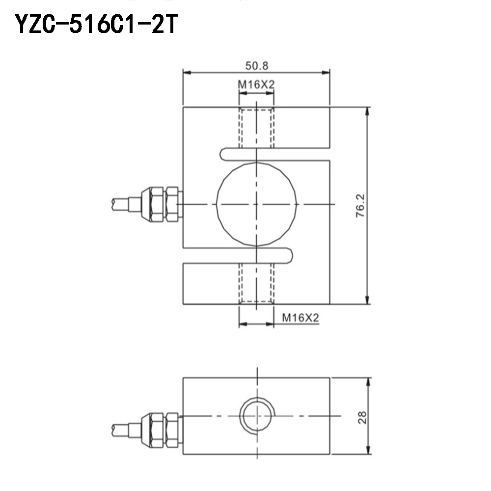 YZC-516C Pressure Tension Sensor S Type 100kg 200kg 300kg 500kg 1T 1.5T 2T Alloy Steel Weighing Sensor for Batching Scale – Detail 12