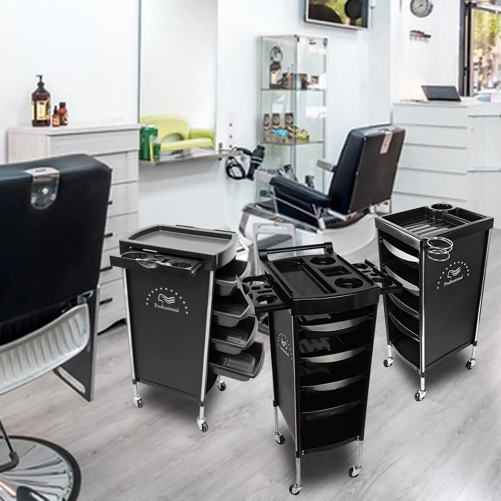 Rolling Utility Cart Hair Cart Salon Cart for Beauty Supplies Salon Stylist Hairdresser Rack Tool