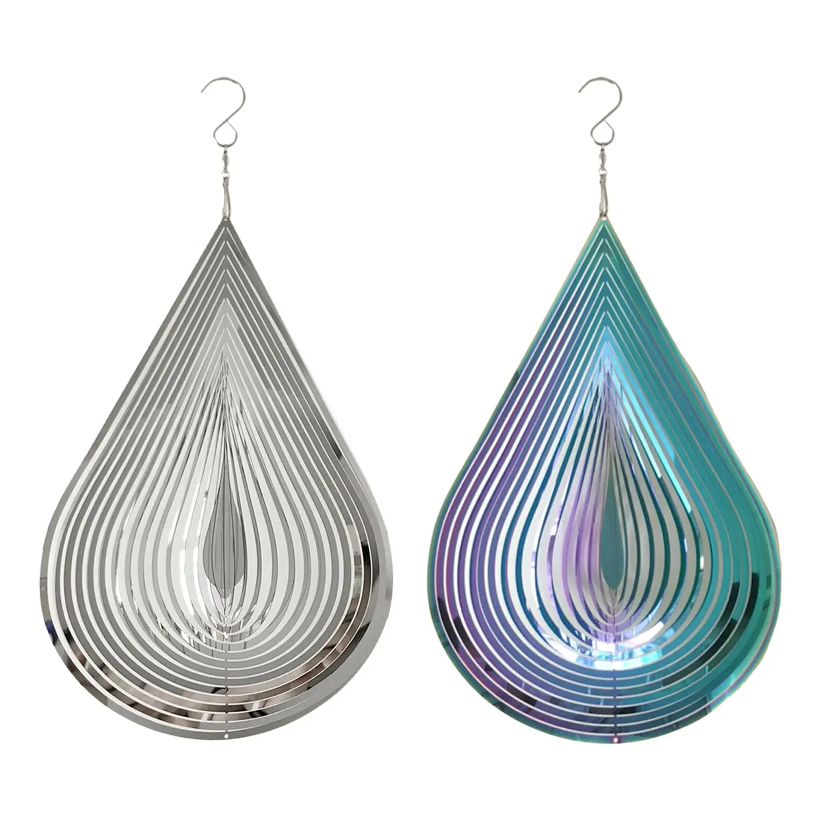 Wind Chimes Commemorate Stainless Steel Unique Ornament Water Drop Shape Wind Bell for Car garden Bedroom Balcony