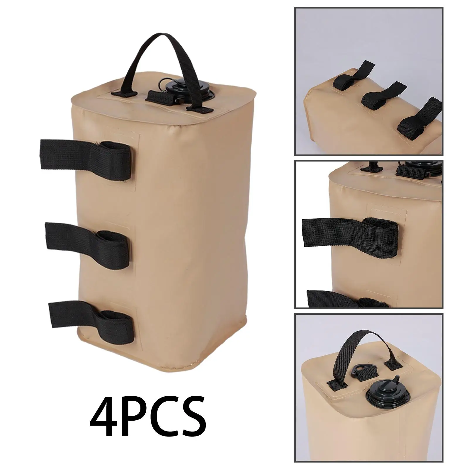 4Pcs Canopy Water Weight Bags, Sand Weights Bags with Pothook without Sand for Beach, Outdoor Furniture, Trampoline