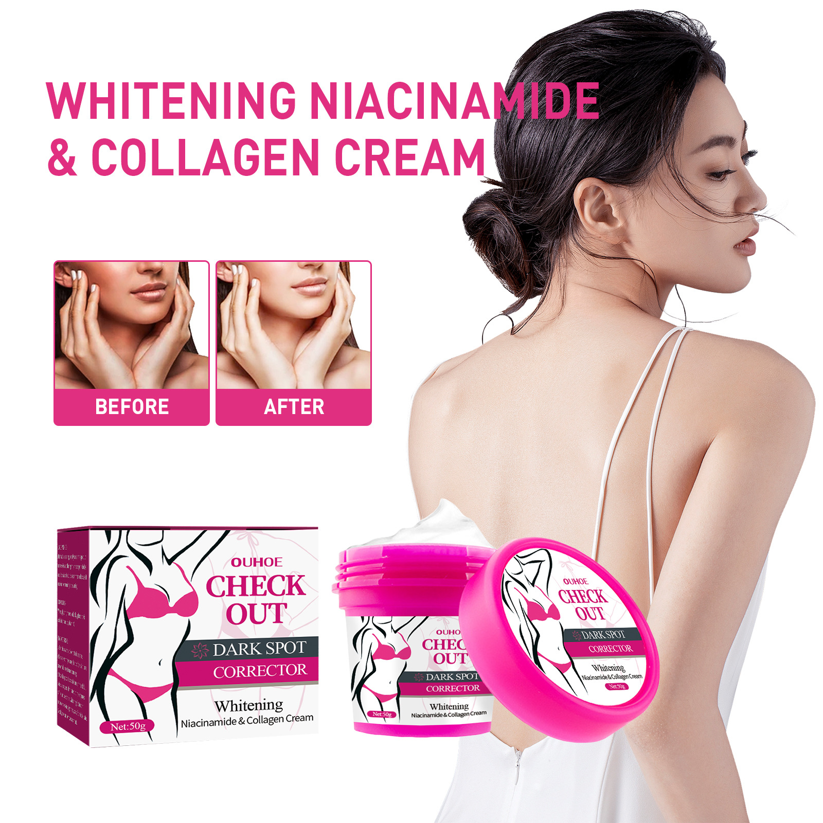 Crema schiarente per il corpo Originale Parti intime Ascelle Zona intima Correttore macchie scure Ginocchio Opacità Pelle Schiarente Crema sbiancante_voghion.com