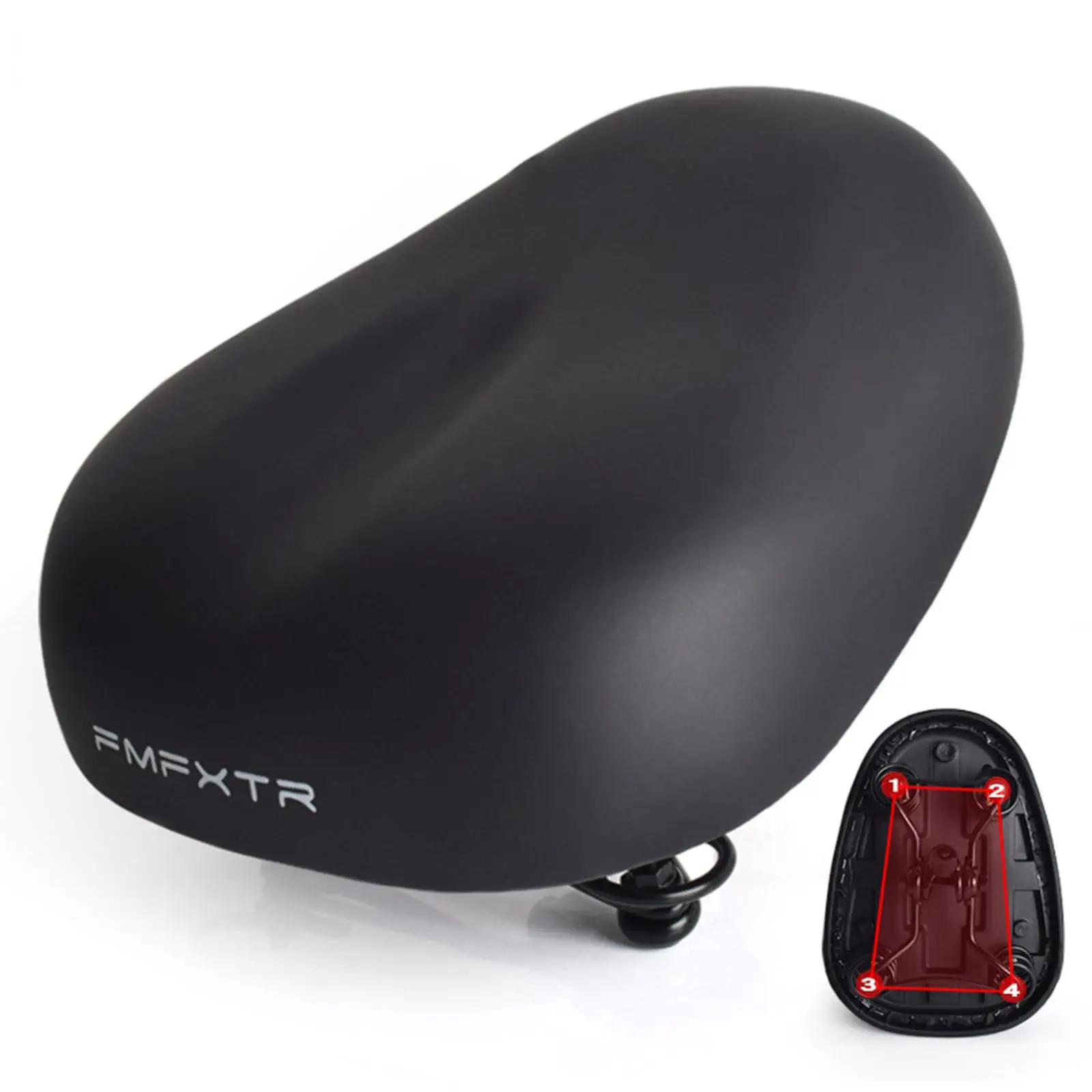 Oversized Electric Bicycle Saddle Seat Padded Soft Cushioned Seat Widened Seat