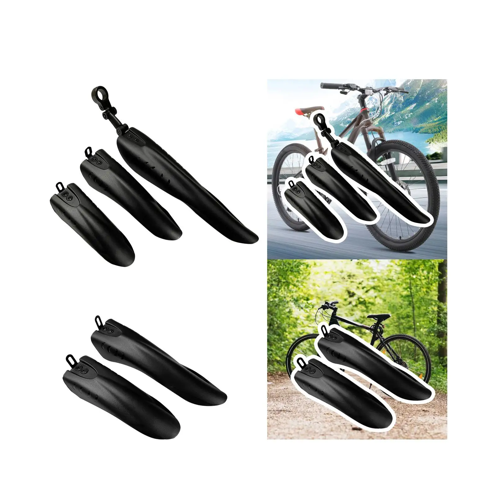 Bike Mudguard Front Rear Set Mudflap Adjustable Accs Sturdy Replacement Fittings Mud Guard Fenders for Riding