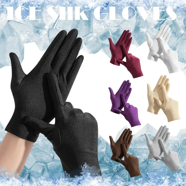  Unisex Ice Sensation Sunscreen Driving Gloves Ice Silk Driving  Gloves Outdoor Fishing Black Riding Gloves Mittens Women : Sports & Outdoors