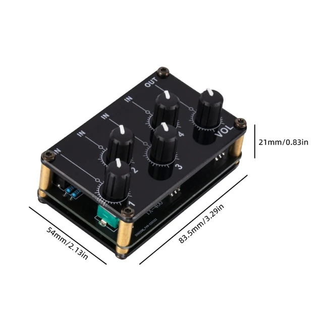 Buy Line Mixer 4 Channel, Donner Low-Noise Mini Audio Mixer DC 12V with AC  adapter & Stereo/Mono Adjustment, As Microphones, Guitars, Keyboards or  Stage Sub Mixer, Ideal for Small Clubs or Bars