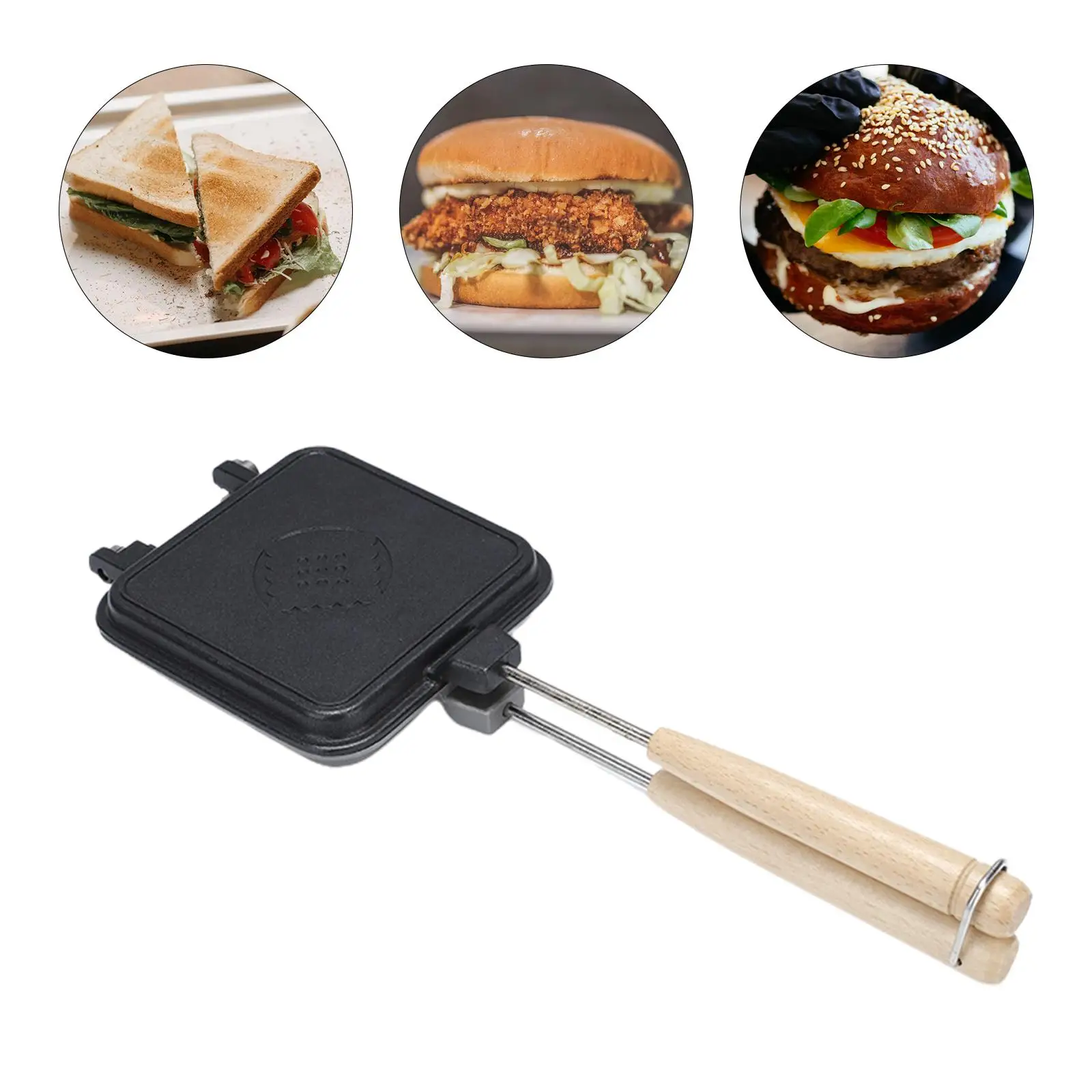 Sandwich Pan Pancake Maker Multifunction Kitchen Tools Easy to Clean Plate Cast Iron for Muffins Breakfast Sandwich Lunch Cafe