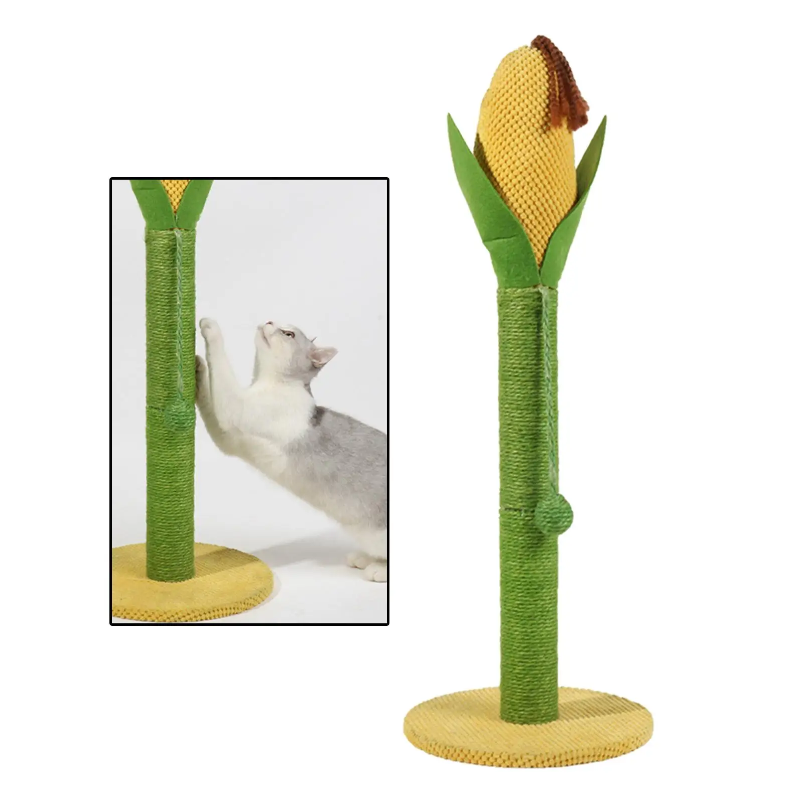 31.5inch Tall Cat Scratcher Post Interactive Toy Activity Center Pets Supplies Furniture Protection Corn Shaped Scratching Pole