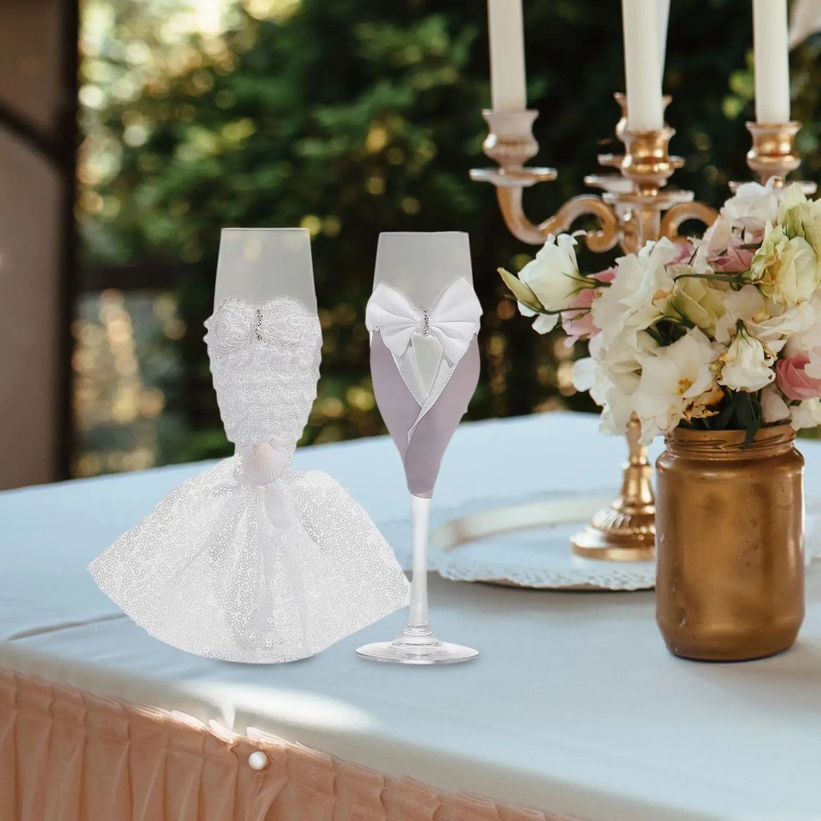 2Pcs Wedding Champagne Glasses Party Accessories Anniversary Decor Creative Romantic Gifts Modern Wedding Champagne Cups