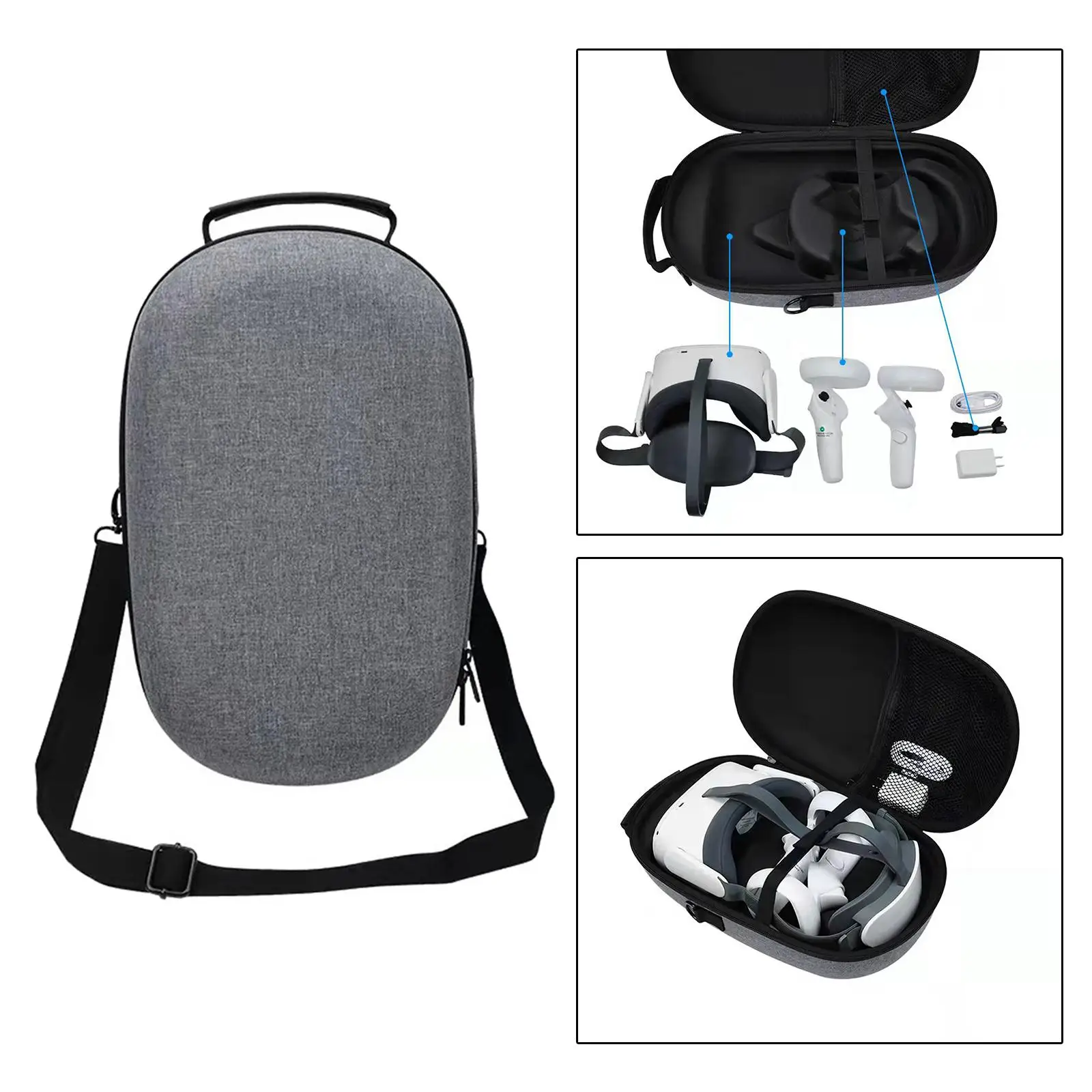 Travel Case Detachable Shoulder Strap for Pico Neo 3 Large Capacity Waterproof Accessories