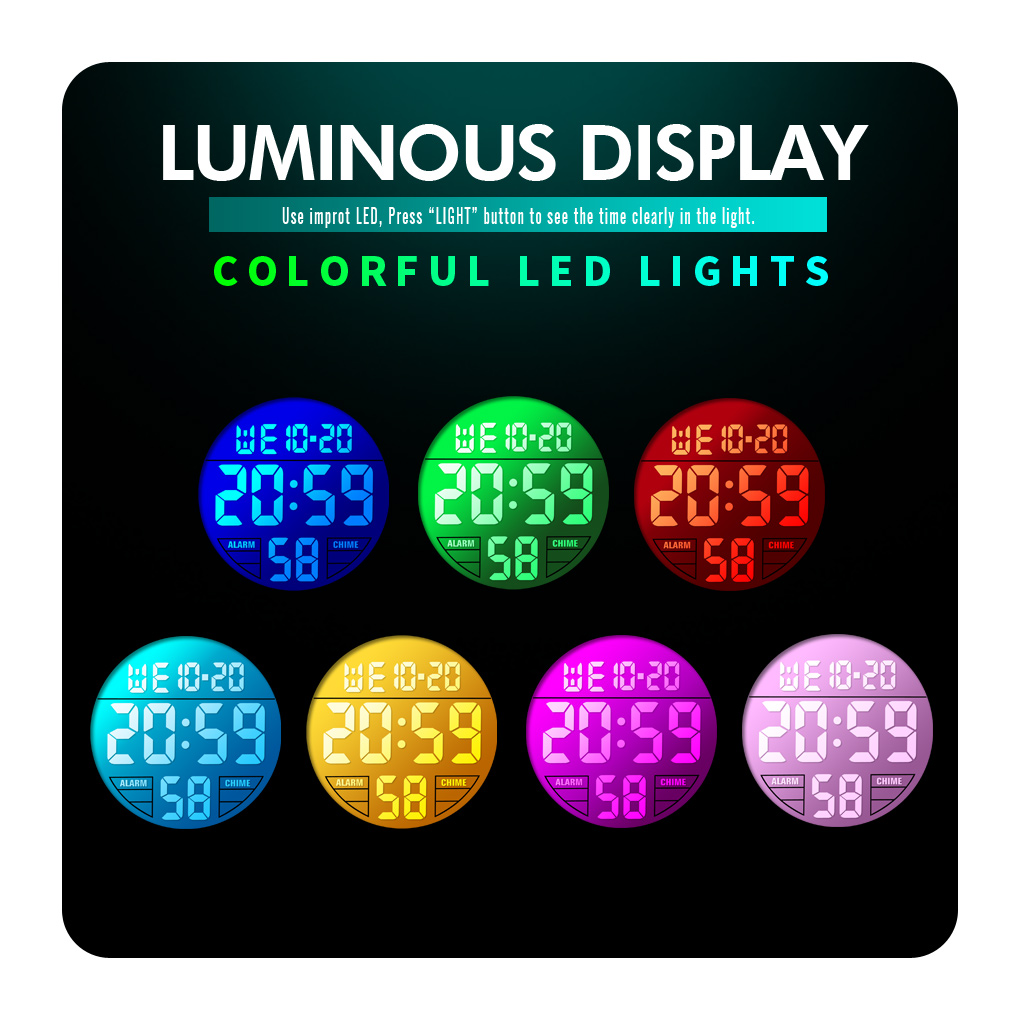 Skmei LED Light Display Digital Children's Watches For Boys Girls Watch Alarm Clock 5Bar Waterproof Kids Wristwatches 1266