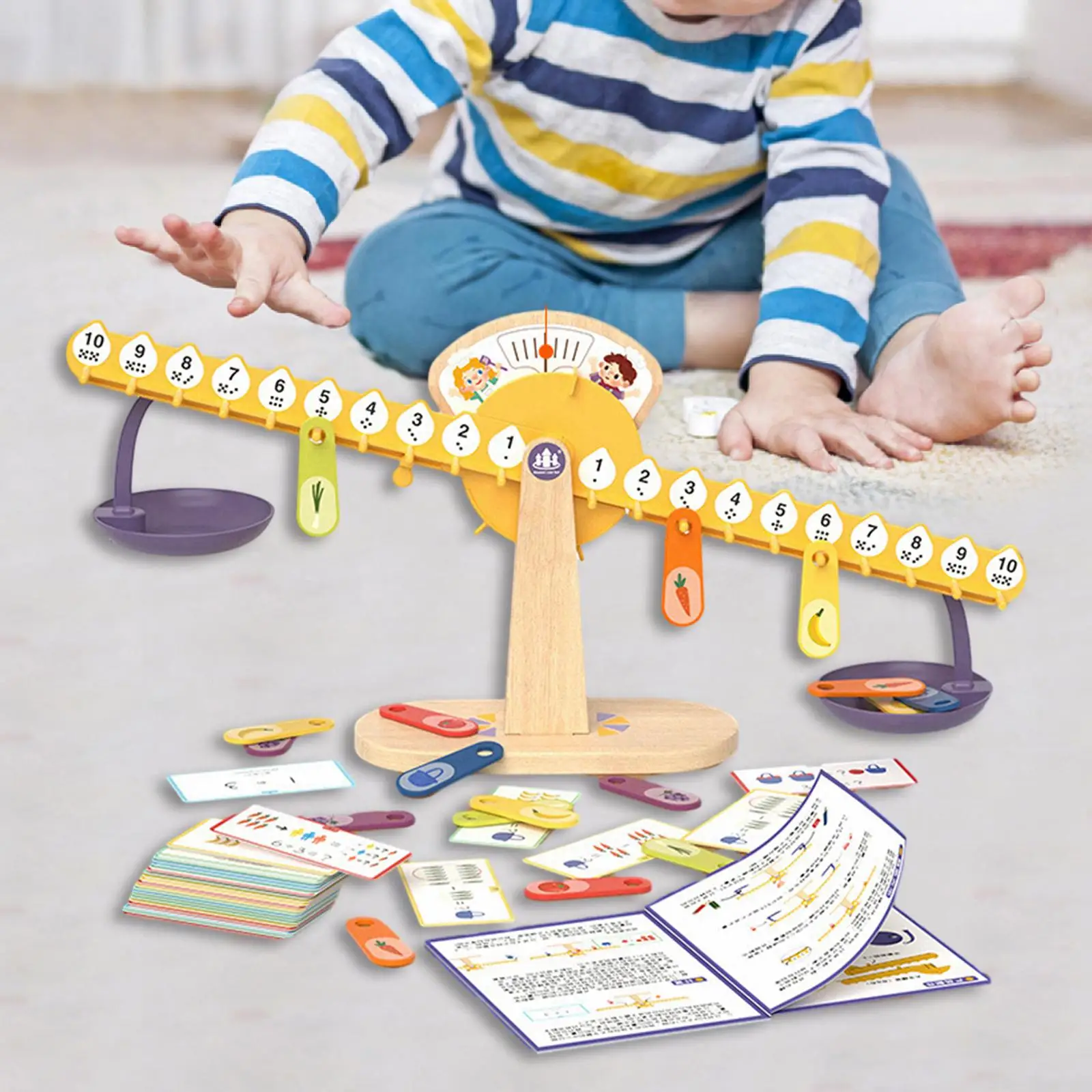 Kids Balance Scale Montessori Toy Boards Game, Educational for Early Math and Number Concepts for Kids Boy and Girl,