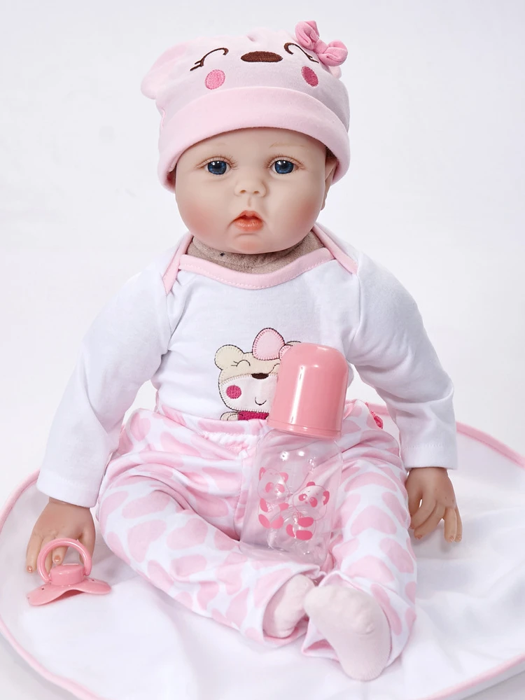 22" BABY GIRL BAMBOLA REBORN in VINILE difficili Bambola Abbigliamento e accessori Ballerina Rosa 