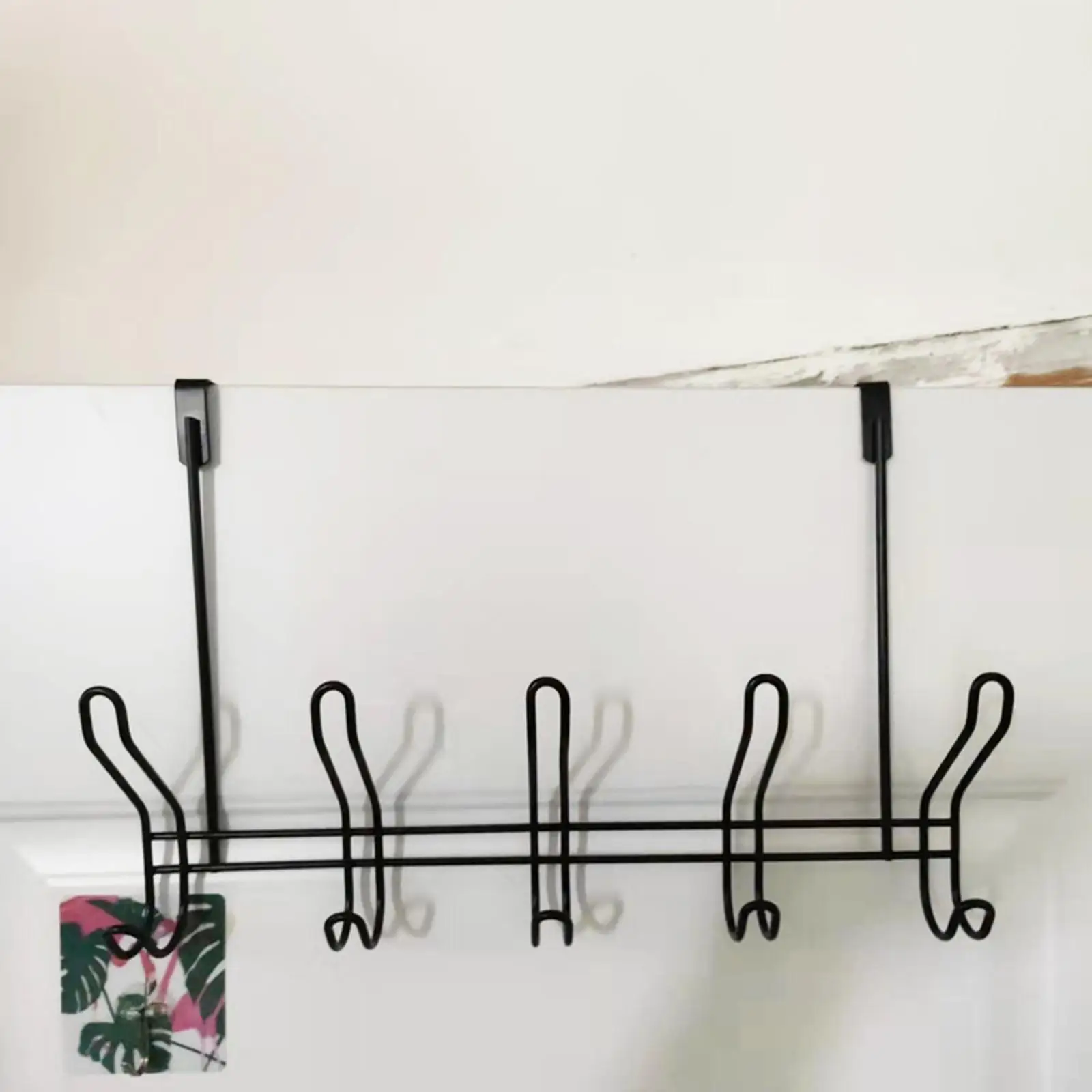 Metal 5 Hooks Clothing Coat Towel Hanger Rack Holder Shelf Over Door For Bathroom Kitchen Holder