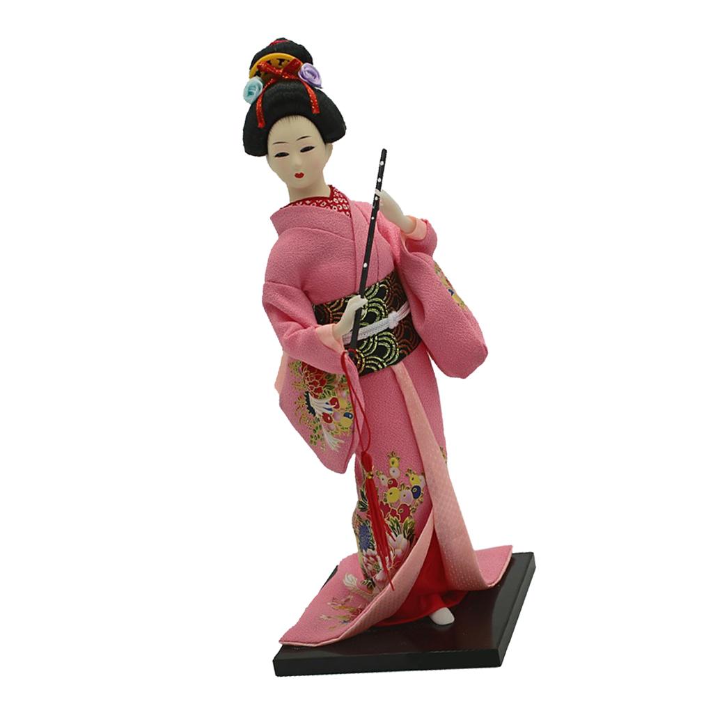 12inch Japanese Geisha Oriental Doll, Asian Kimono Doll Lady Figures Figurine, Home Office Desktop Decoration