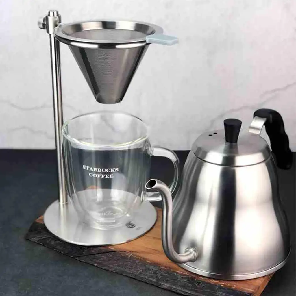Coffee Drip Rack Stainless Steel Hand Drip Coffee Double Wall Filter Stand
