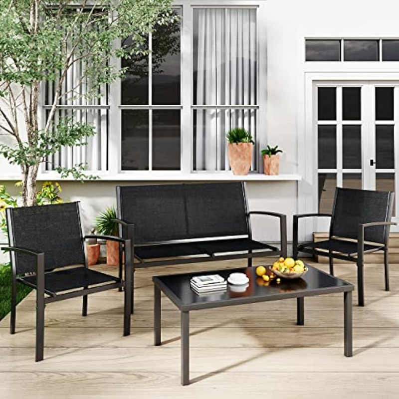 Title 2, Greesum 4 Pieces Patio Furniture Set, Outdoor C...