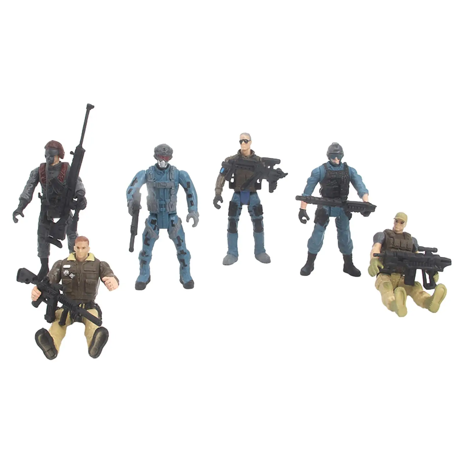 6Pcs 1:18 Scale Action Figures Desktop Ornaments Collection Special Forces Men  Soldier for Kids Teens Children Gifts