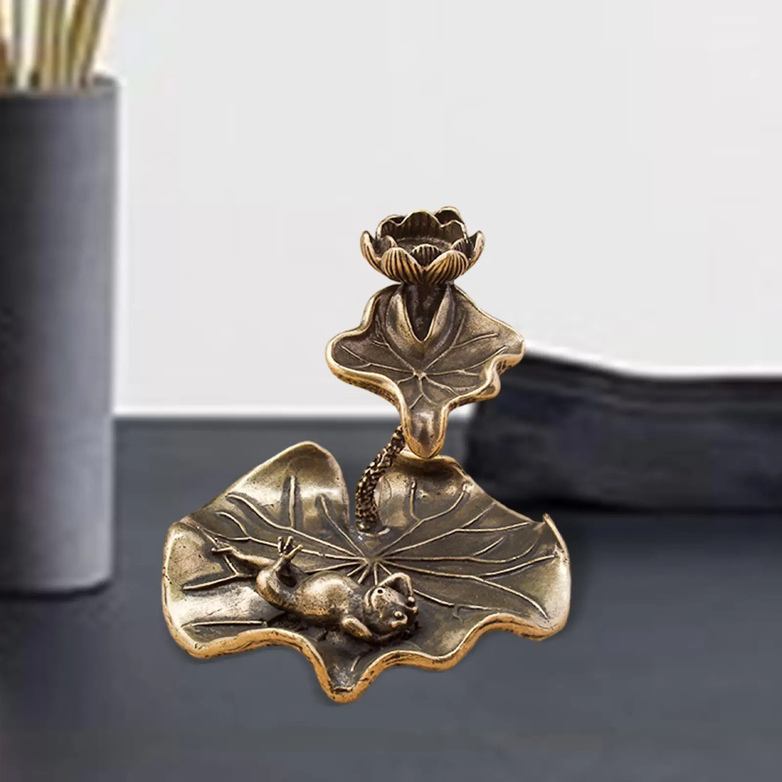 Brass Incense Holder Backflow Incense Burner Tabletop Incense Cone Holders Sculpture Incense Censer for Meditation Relaxation