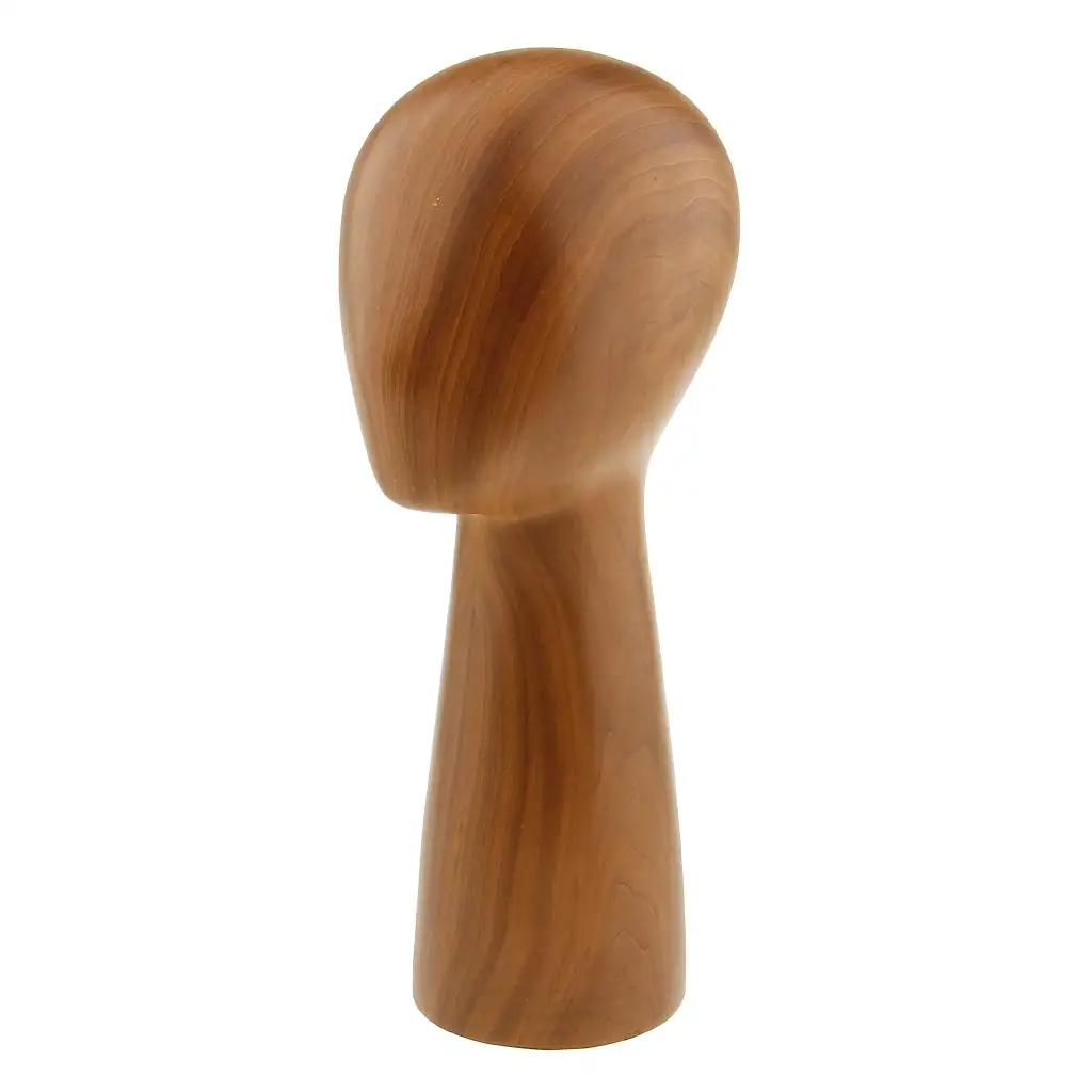 Wood  Manikin Head Model Hairs  Display Holder Stand Block