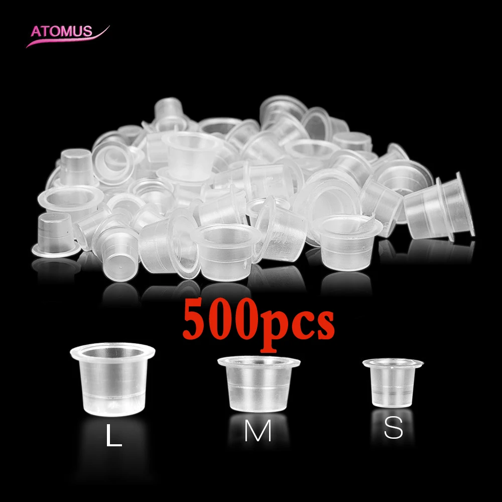 Best of Mix 500pcs S / M / L Tattoo Ink Cup Cap Disposable Plastic Microblading Accessories Supply Pigment Clear Holder Rack Container Reviews & Tips