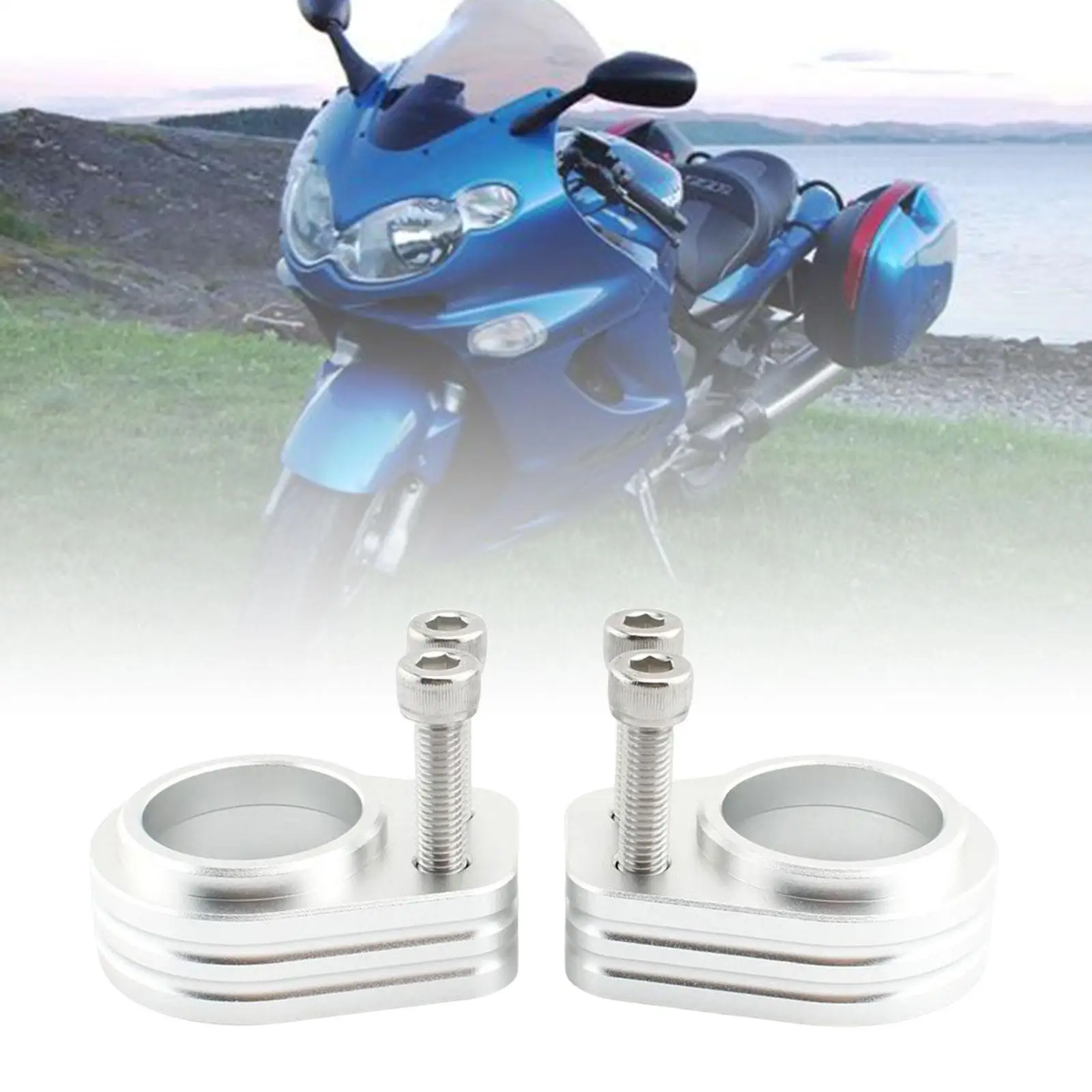 Motorcycle Handlebar Riser Kit 19.5mm Aluminum Professional with Screws for